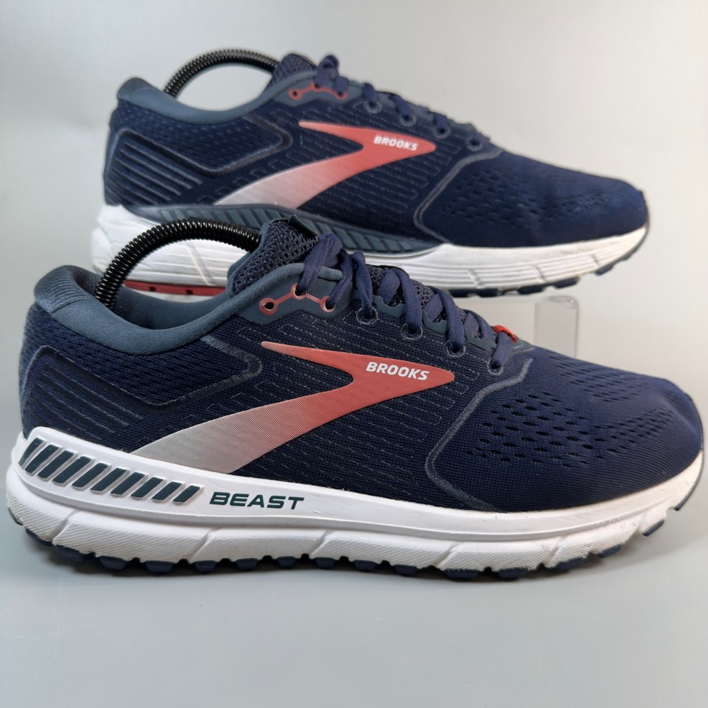 Brooks Beast 20 Mens 10 D Running‎ Shoes Blue Purple Trainer Sneaker Lace Up Low